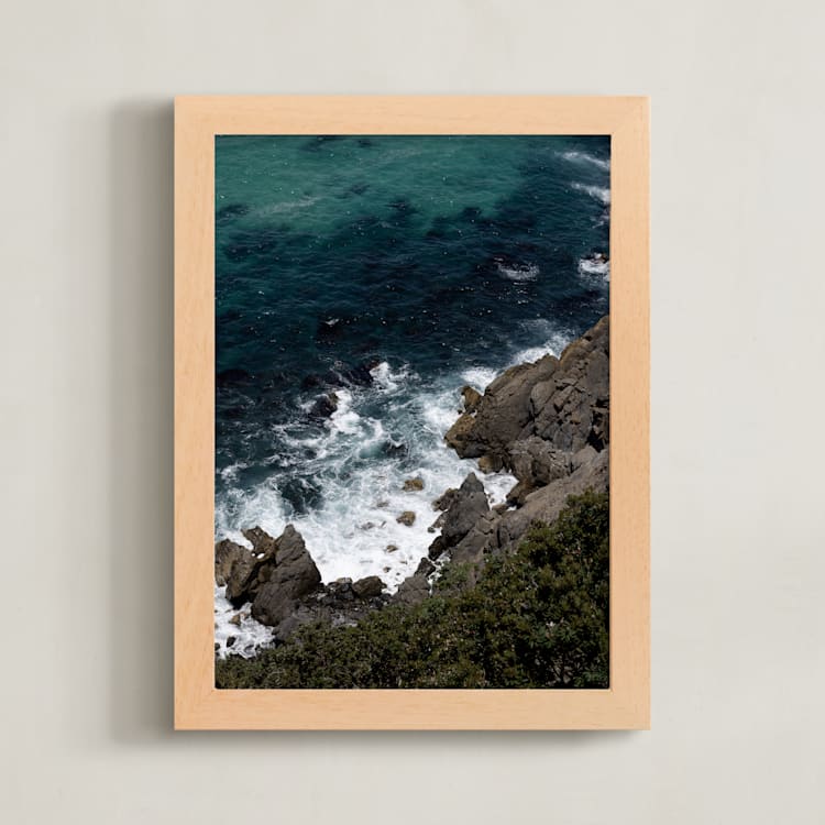 "At the Ocean's Edge" - Art Print in Ocean by Blustery August - Framed