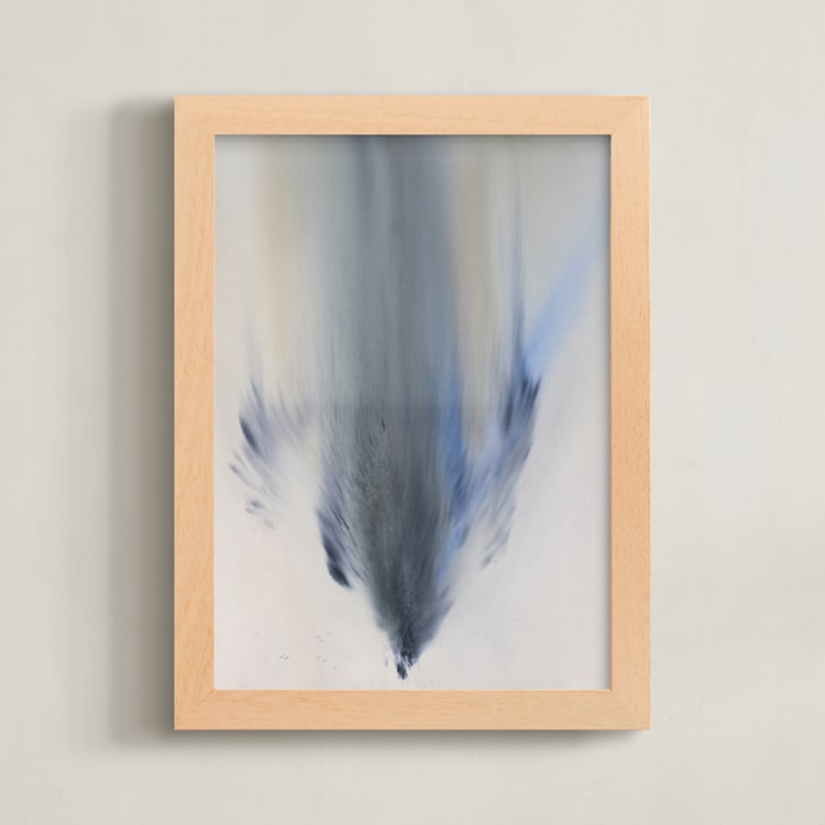 "FreeFall" - Art Print in Blue Grey by Christa - Framed