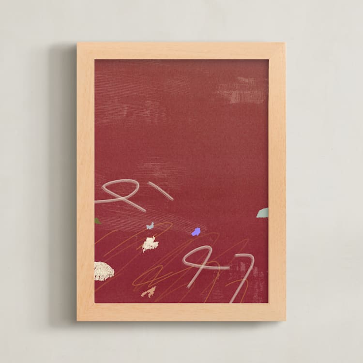 "Room Eleven 1" - Art Print in Crimson Red by Shiho Whitehead - Framed