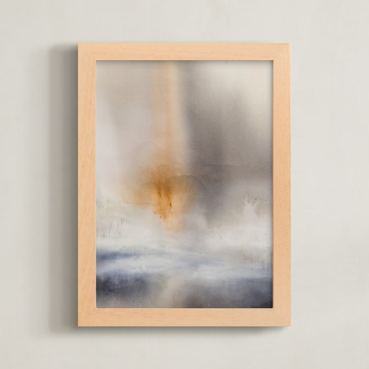 "The Calm That Follows" - Art Print in Calm Grey by Christa - Framed