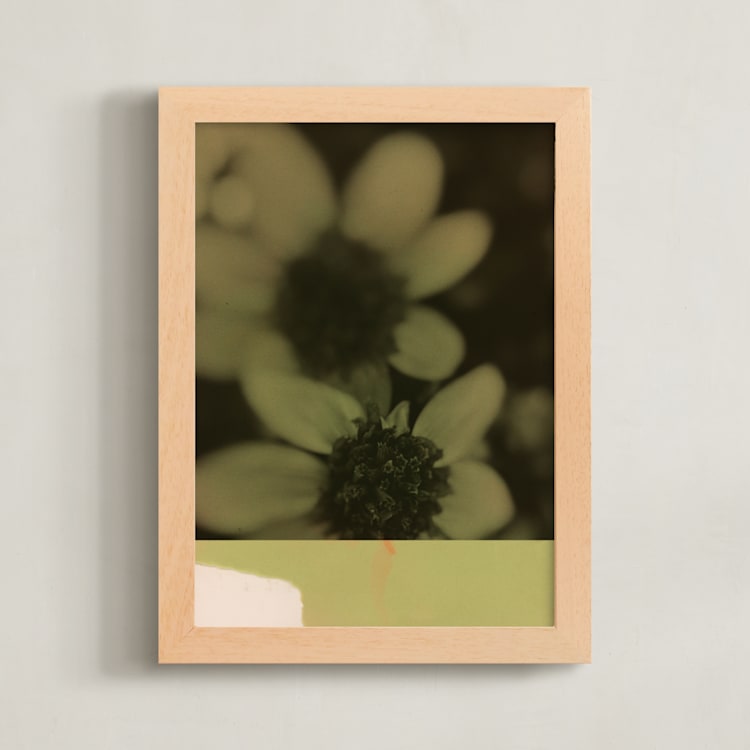 "Among the Wildflowers 2" - Art Print in Celery by Morgan Kendall - Framed
