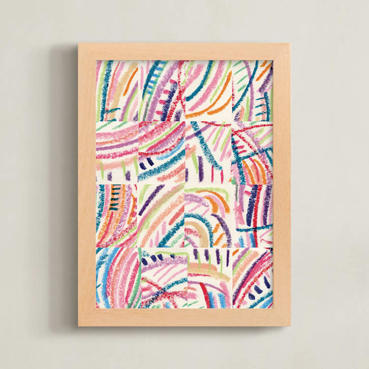 "Color Puzzle" - Art Print in Warm Tropics by Ro Pacifico - Framed