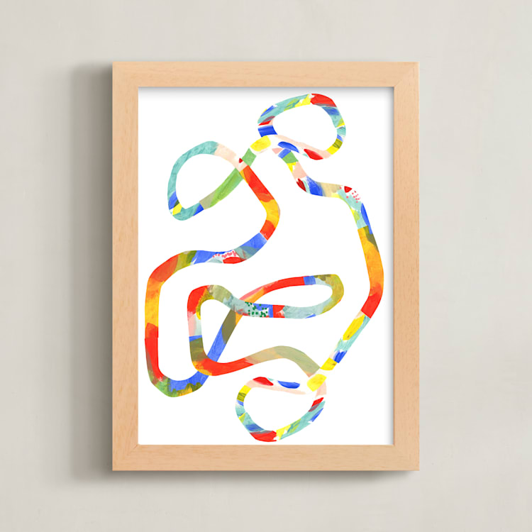 "Tangle" - Art Print in Rainbow by Nadia Hassan - Framed