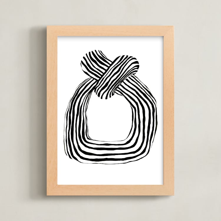 "Flowy" - Art Print in Noir by Pati Cascino - Framed