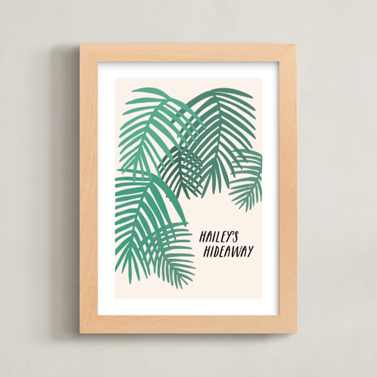 "Tropical Dreaming" - Personalized Art Print in Tropical Blush by Alicia Schultz - Framed