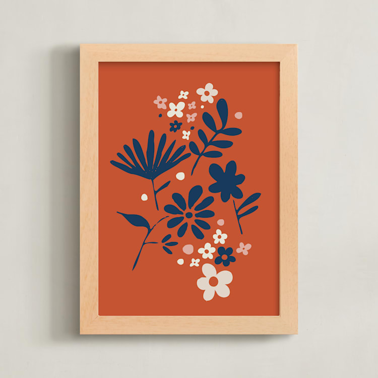 "Vintage Floral Set IV" - Art Print in Vintage by Kate Capone - Framed