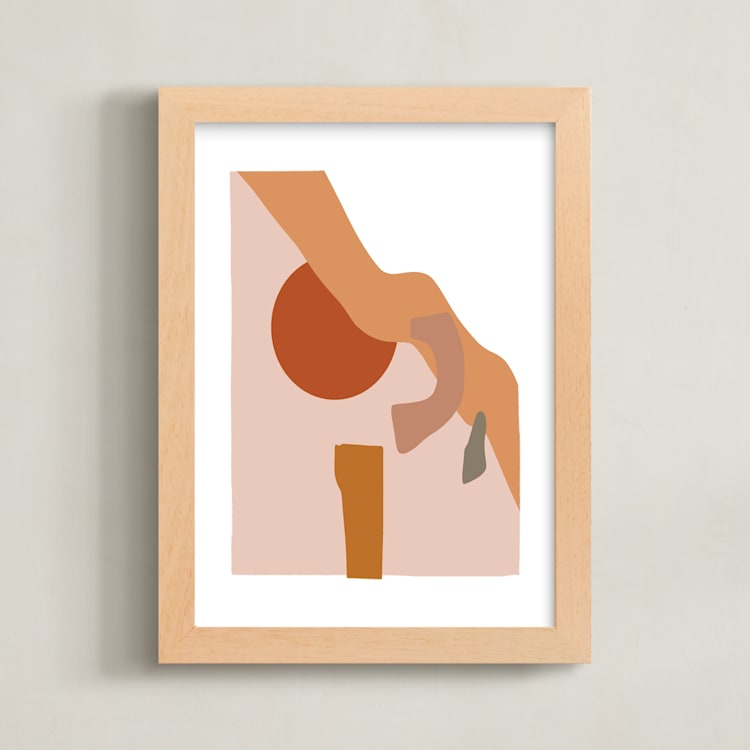 "Desert Sunset" - Art Print in burnt clay by Svitlana Martynjuk - Framed