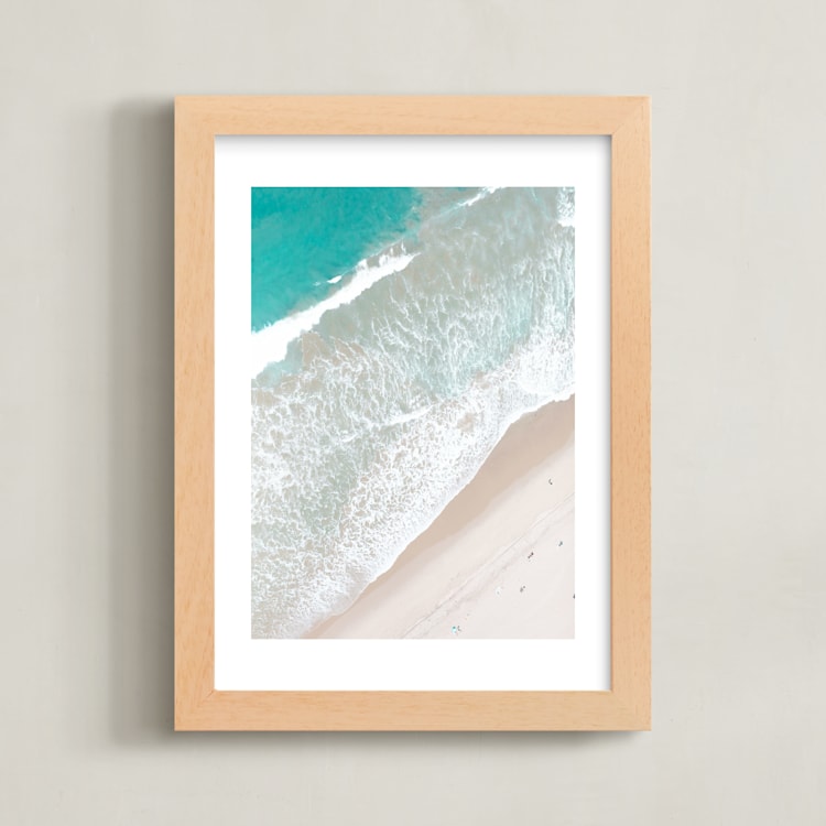 "Inbetween" - Art Print in turquoise by Caroline Mint - Framed