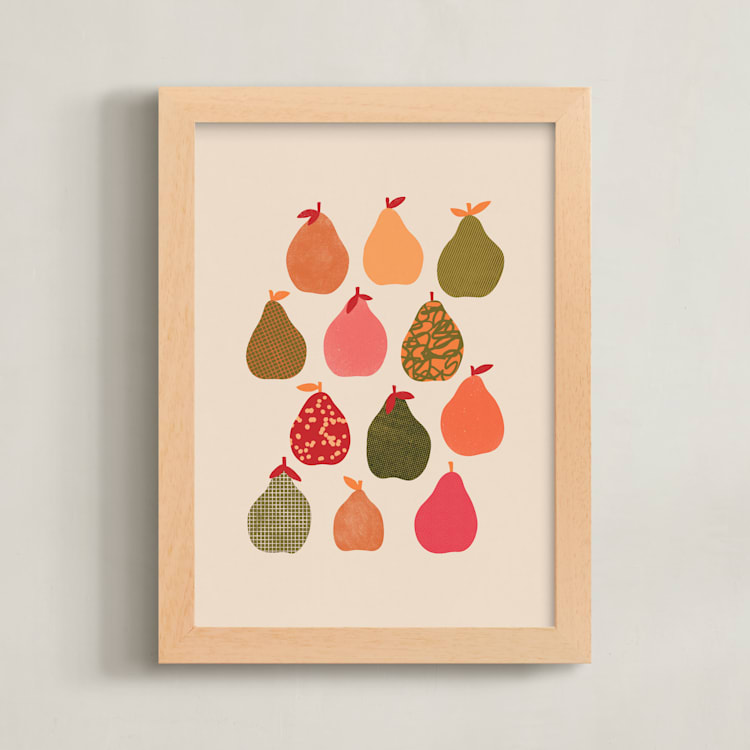 "Pears" - Art Print in Sherbet Multi by Alisa Galitsyna - Framed