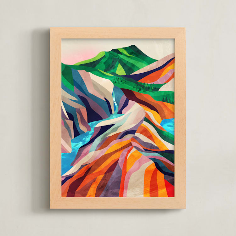 "Two Explorers II" - Art Print in Burnt Orange by Mojca Dolinar - Framed