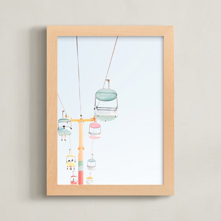 "Building Memories No.2" - Art Print in Azure Mist by Tania Medeiros - Framed