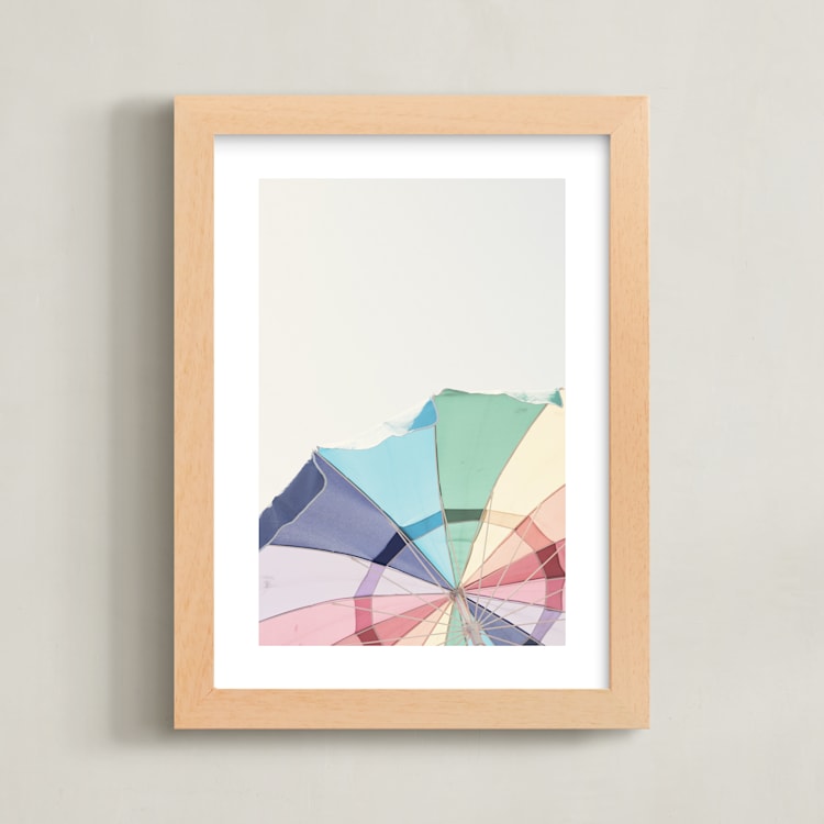 "Rainbow Summer" - Art Print in white by Caroline Mint - Framed
