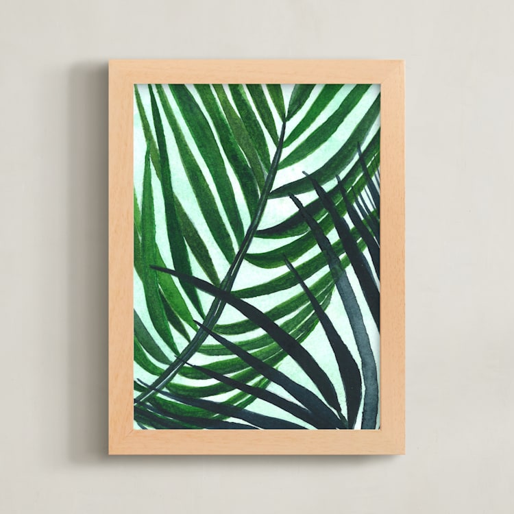 "Crossed Palms" - Art Print in Opal by Kara Aina - Framed