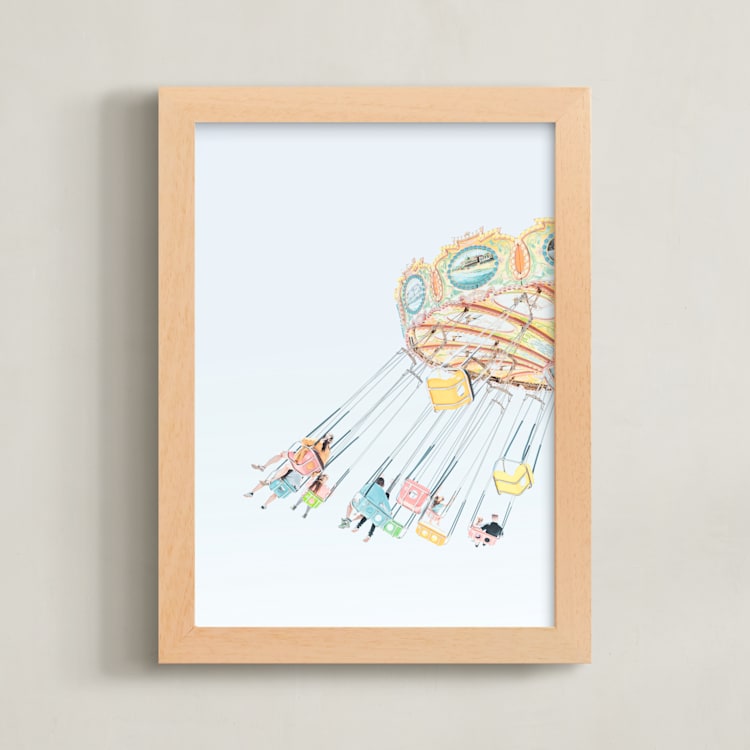 "Building Memories No.1" - Art Print in Azure mist by Tania Medeiros - Framed