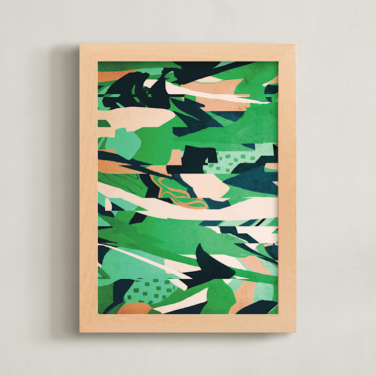 "Fresh Frequency" - Art Print in Fresh Green by ThirtyOne Illustrations - Framed