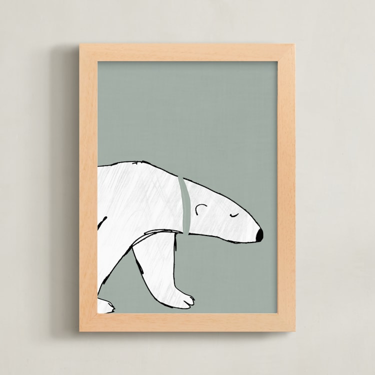 "Polar 1" - Art Print in Sage by Anne Ciotola - Framed