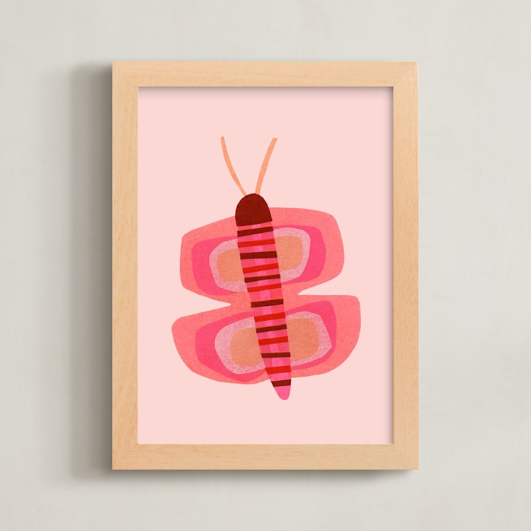 "Tissue Butterfly" - Art Print in Gumball by Carrie Moradi - Framed