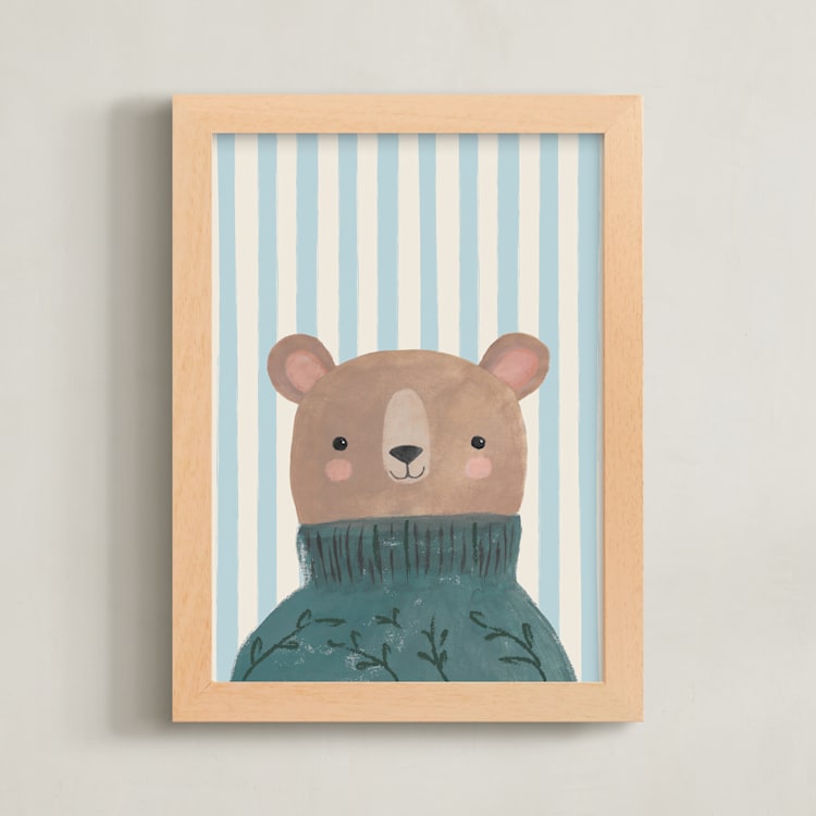 "Country Collection 2" - Art Print in Baby Blue by Karidy Walker - Framed