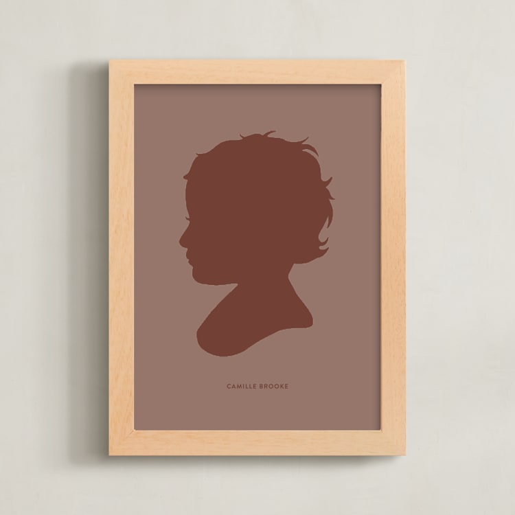 "Tone on Tone Silhouette" - Custom Print in Rustique by Minted - Framed