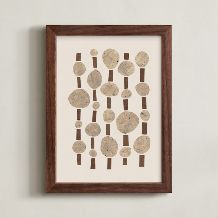 "Paper Pattern" - Art Print in Pecan Brown by Alisa Galitsyna - Framed