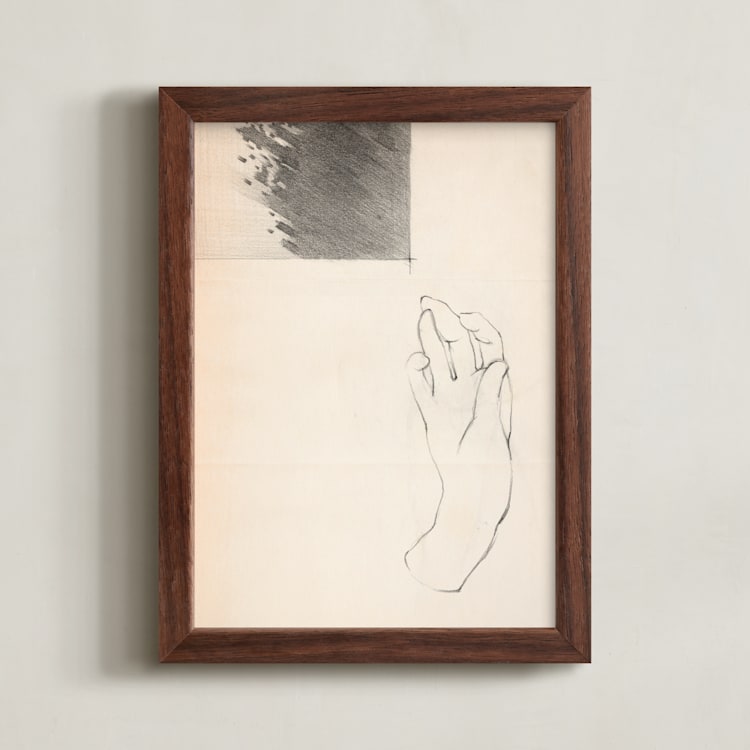 "Elossa III" - Art Print in Vintage Beige by jinseikou - Framed