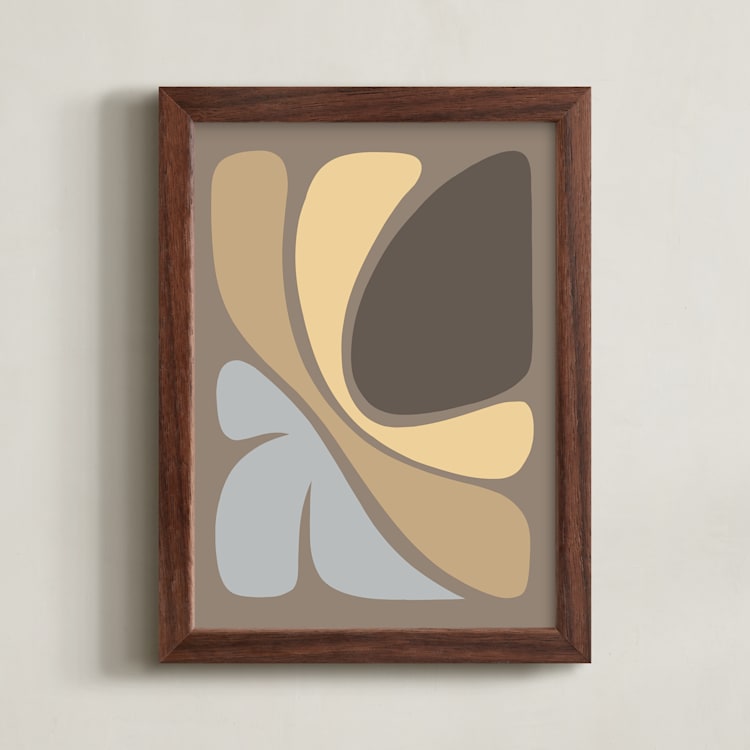 "Affinity I" - Art Print in Sandy Taupe by Dominique Vari - Framed