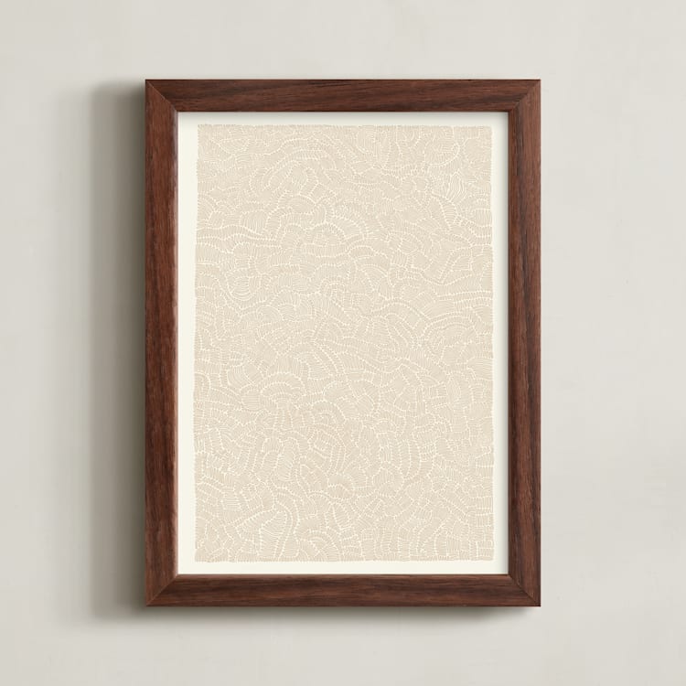 "Broadleaf" - Art Print in Warm Sand by Emily Kariniemi - Framed