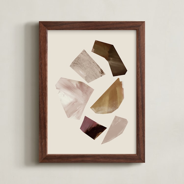 "Compositional Shapes 2" - Art Print in Leather by Melanie Severin - Framed