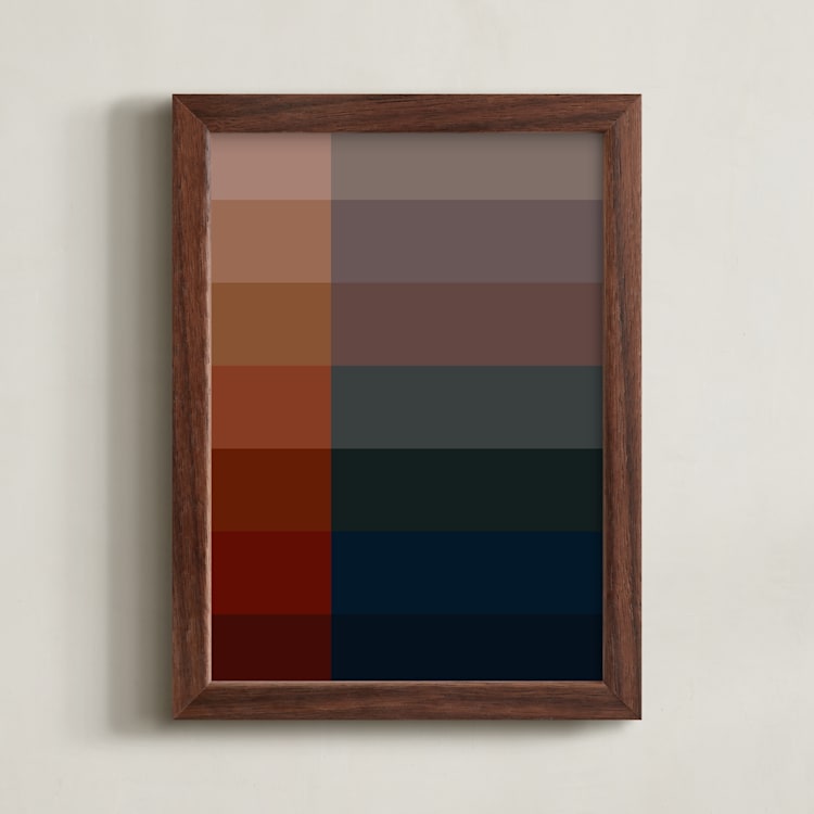"Tonal Geometry" - Art Print in Ember by Beth Vassalo - Framed