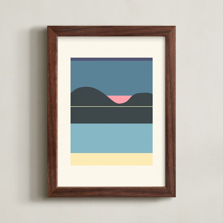 "Horizons Set 2" - Art Print in Beach Bliss Blue by Roseanne Kenny - Framed