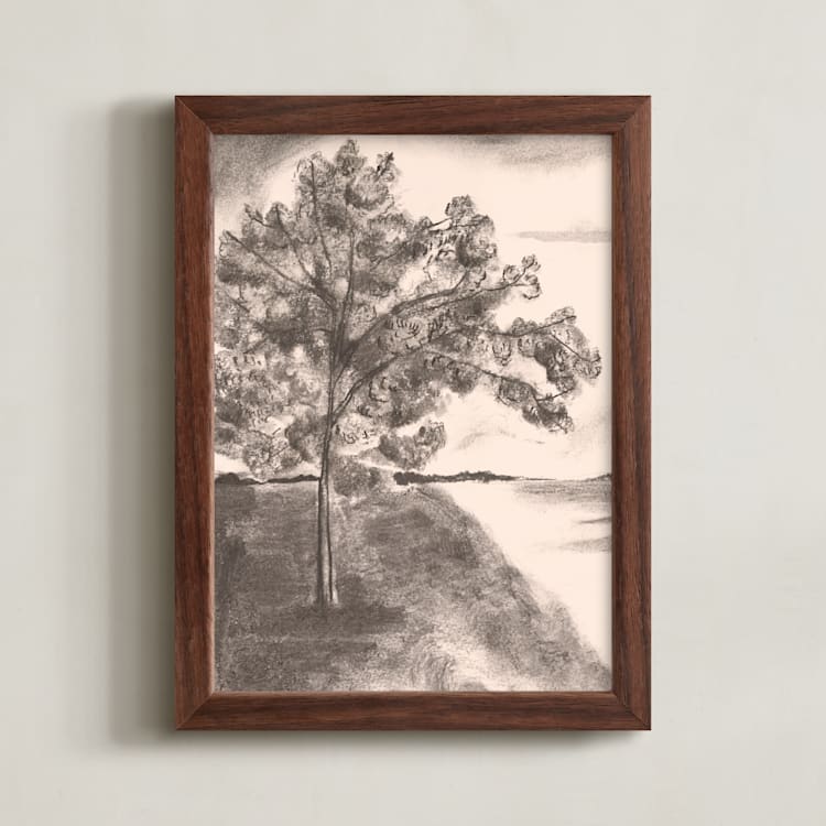"Countryside I" - Art Print in Rose by Teju Reval - Framed