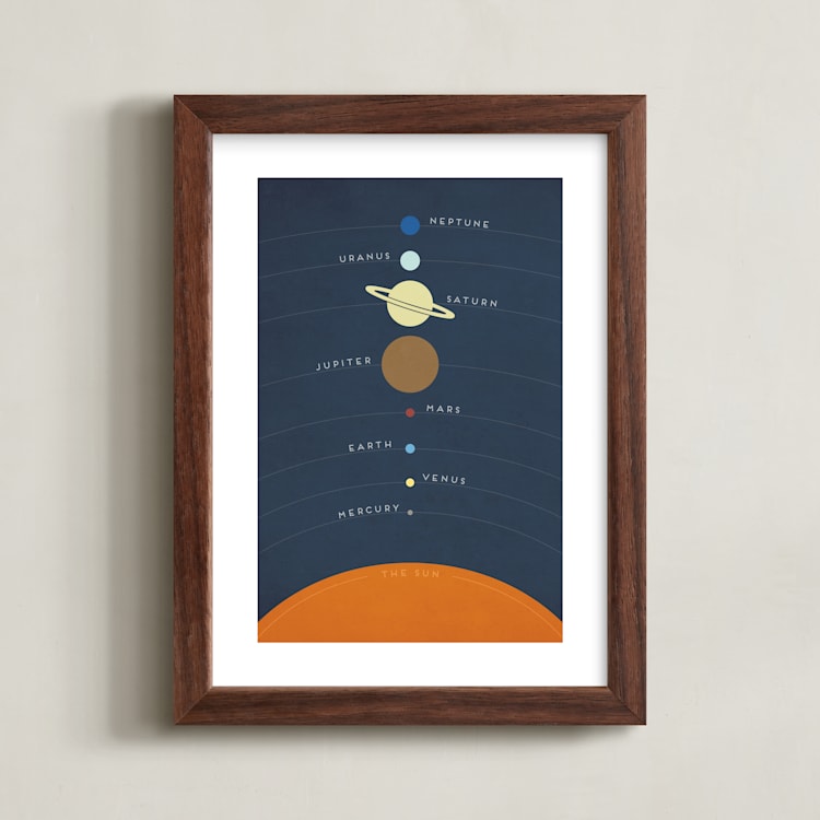 "Solar" - Art Print in White by Jennifer Morehead - Framed