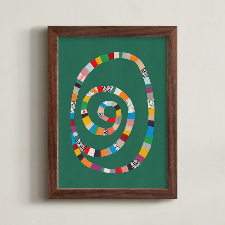 "Whirl of Colors" - Art Print in Shamrock Green by Alisa Galitsyna - Framed
