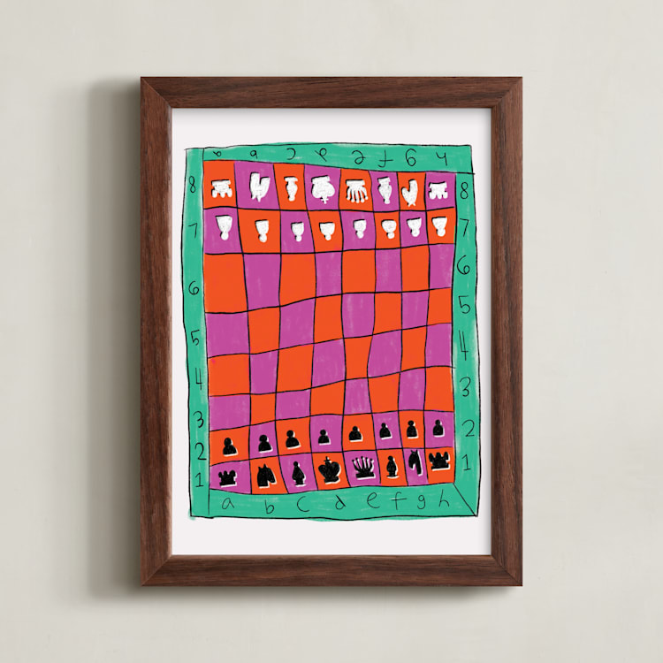 "Colorful Chess" - Art Print in Tropical by Simona Camp - Framed