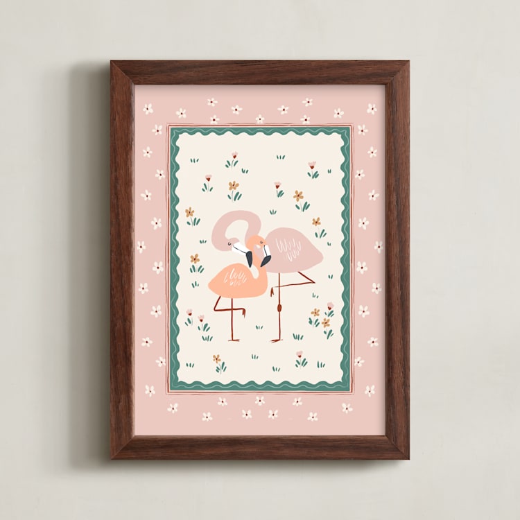 "Vintage Safari 2" - Art Print in Vintage Blush by Dominika Godette - Framed