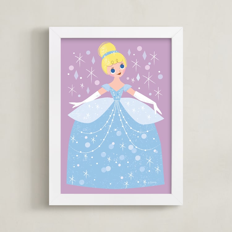"Sparkling Cinderella" - Art Print in Midnight by Angela Thompson - Framed