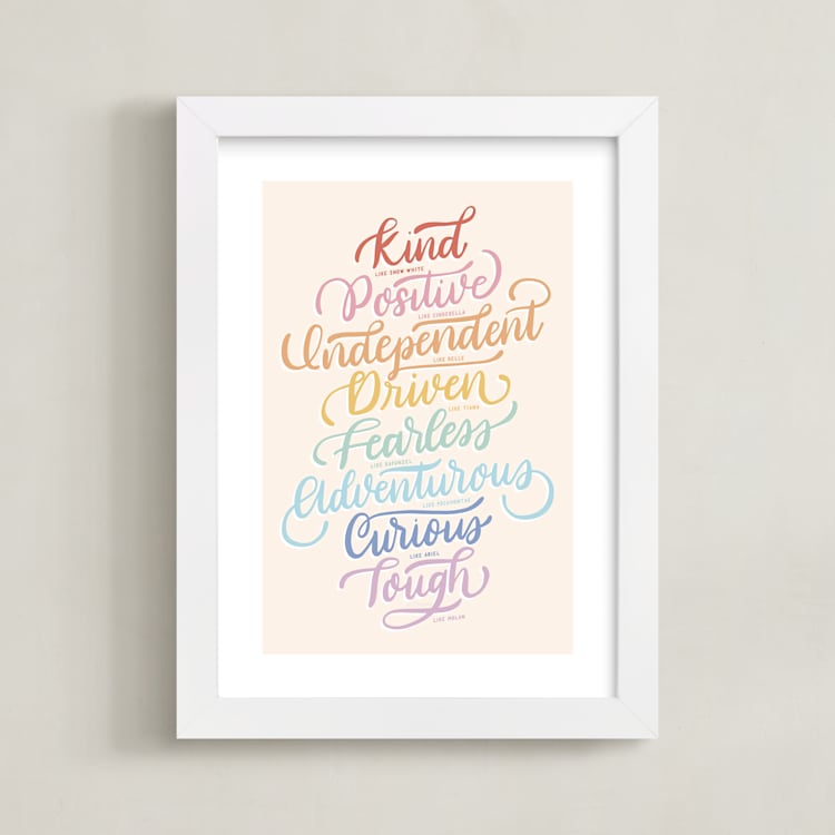 "Princess Traits" - Art Print in Tiara by Carolyn Kach - Framed