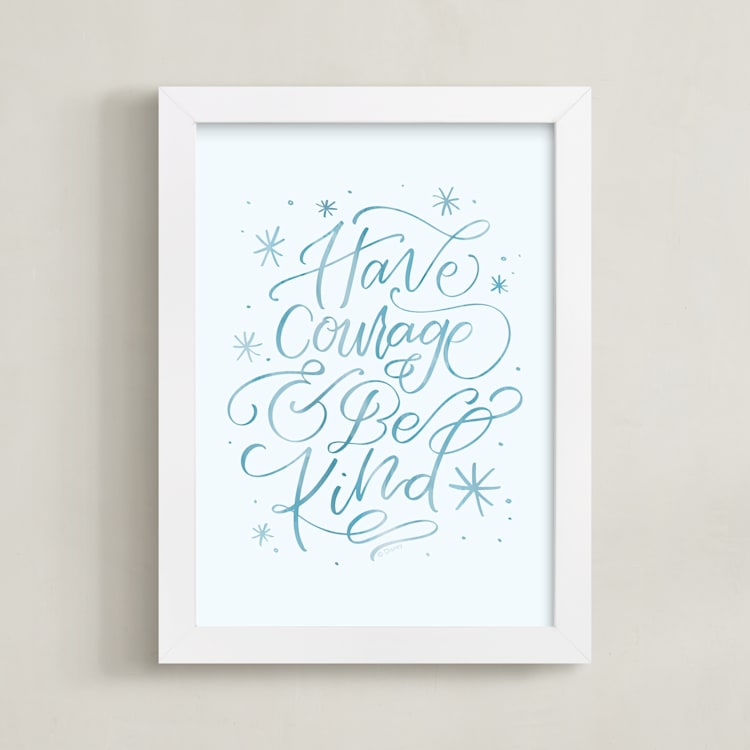 "Courage and Kindness" - Art Print in Glass Slipper by Amy Payne - Framed