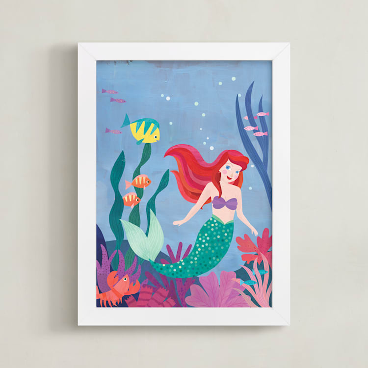 "Ariel & Friends" - Art Print in Sea by melanie mikecz - Framed
