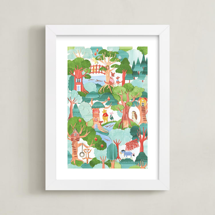 "Hundred Paper Woods" - Art Print in Forest by Sarah Knight - Framed