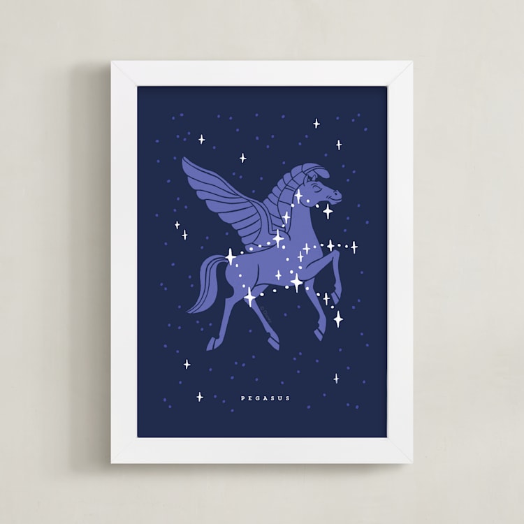 "Disney's Pegasus Stars Are Born" - Art Print in Purple by Rebecca Smith - Framed