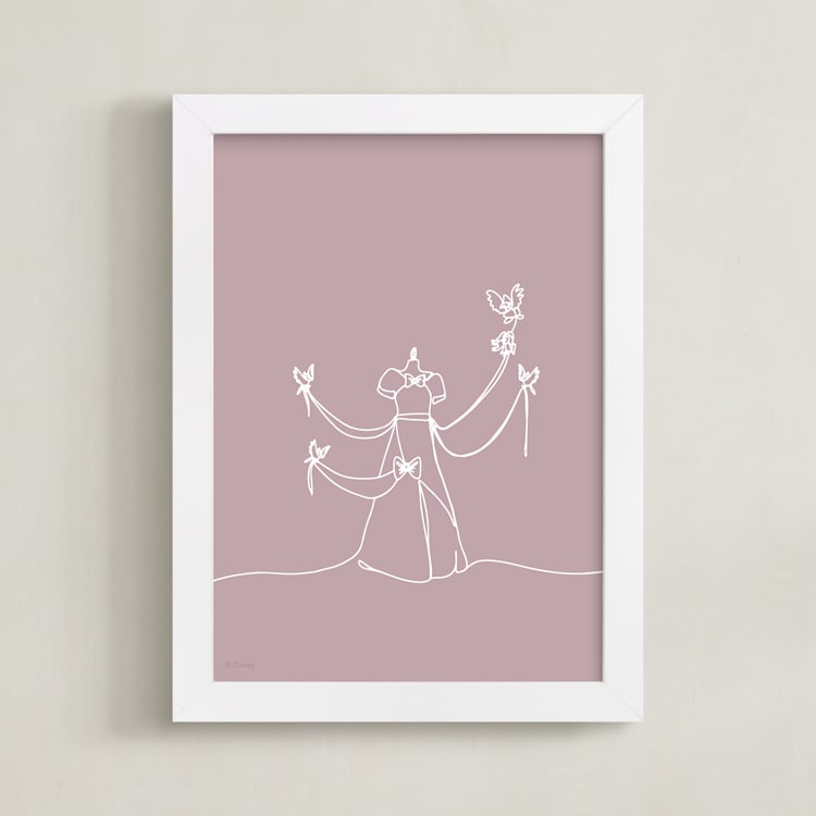 "The Dress from Disney's Cinderella" - Art Print in Blush by Britt Mills - Framed