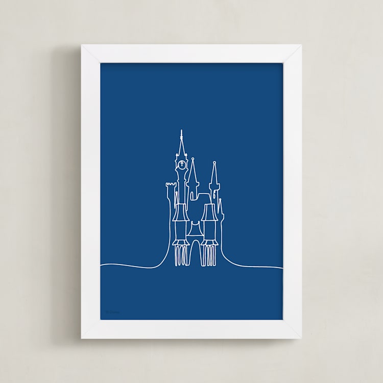 "The Castle from Disney's Cinderella" - Art Print in Midnight by Britt Mills - Framed