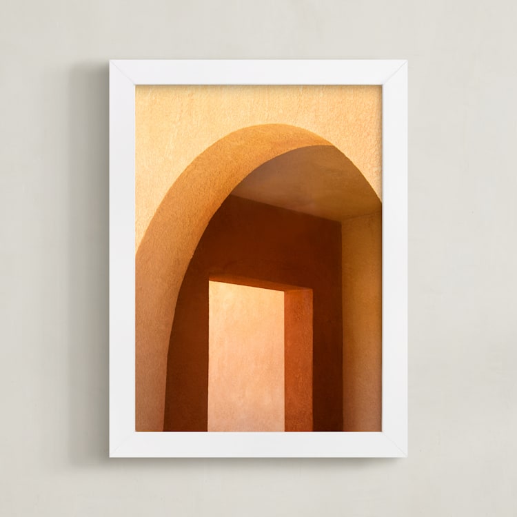 "Day to Day 1" - Art Print in Warm Peachy Yellow by Lisa Sundin - Framed