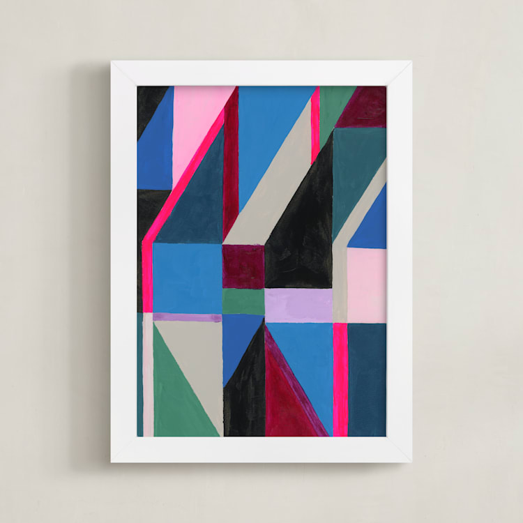 "Line of Site" - Art Print in Magenta by Christina Flowers - Framed