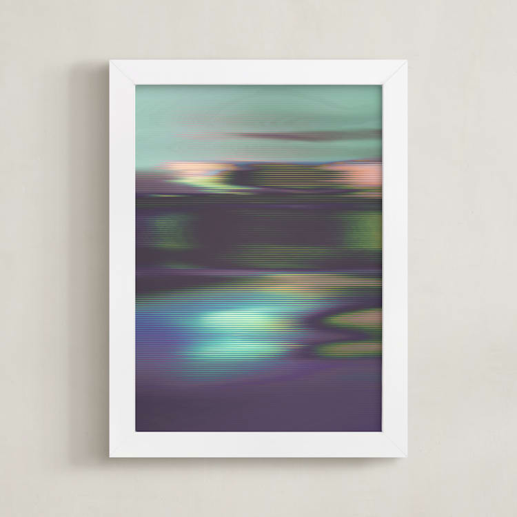 "Digital Drift" - Art Print in Mint by Karen Kardatzke - Framed