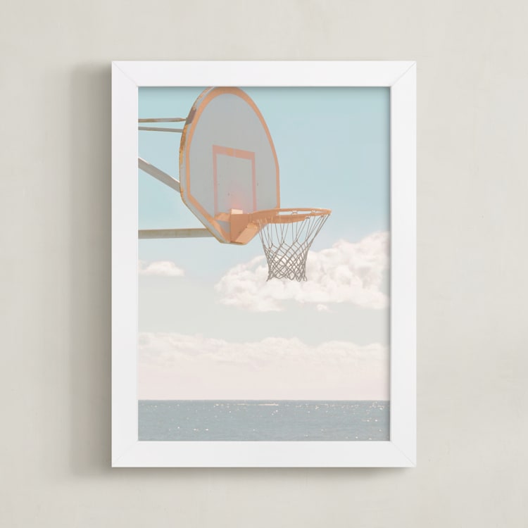 "Hit Me With Your Best Shot" - Art Print in Beachy Blue by Summer Strauch - Framed