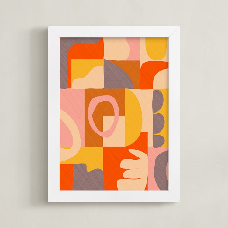 "Possibility" - Art Print in Ochre by Beth Vassalo - Framed