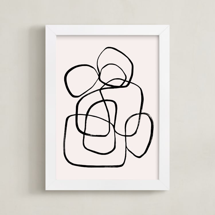 "Abstract line 1" - Art Print in cotton by Cass Loh - Framed