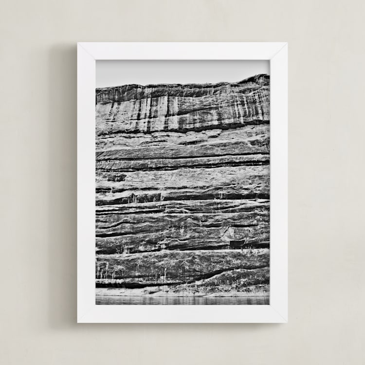 "Natural Abstract" - Art Print in Black, White, Grey by Tai - Framed